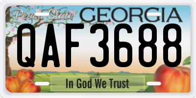 GA license plate QAF3688