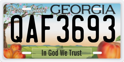 GA license plate QAF3693