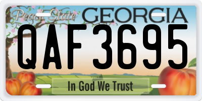 GA license plate QAF3695