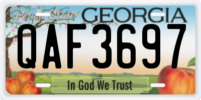 GA license plate QAF3697