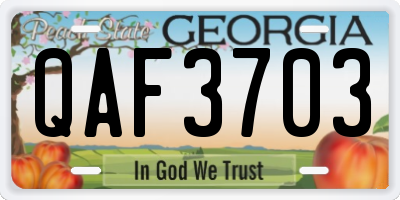 GA license plate QAF3703