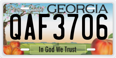 GA license plate QAF3706