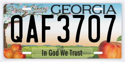 GA license plate QAF3707