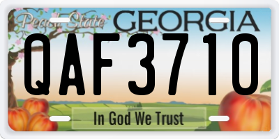 GA license plate QAF3710