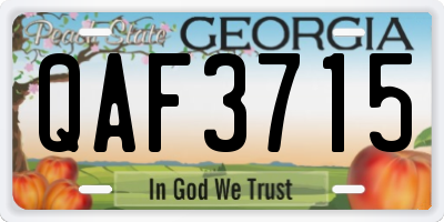 GA license plate QAF3715