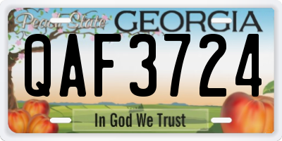 GA license plate QAF3724