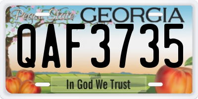 GA license plate QAF3735