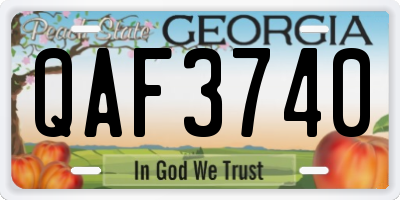 GA license plate QAF3740