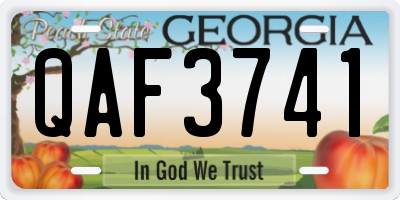 GA license plate QAF3741