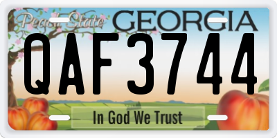 GA license plate QAF3744