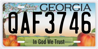 GA license plate QAF3746