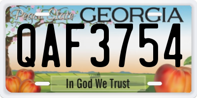 GA license plate QAF3754