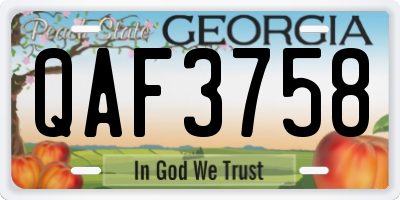 GA license plate QAF3758