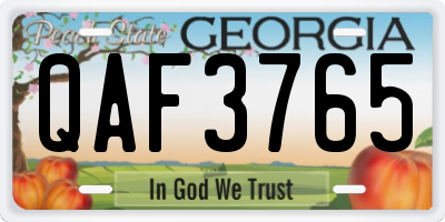 GA license plate QAF3765
