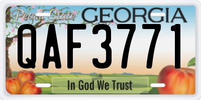 GA license plate QAF3771