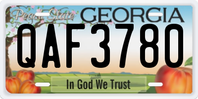 GA license plate QAF3780