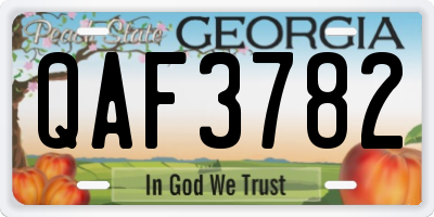 GA license plate QAF3782