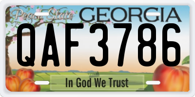 GA license plate QAF3786