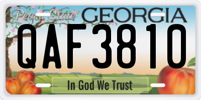 GA license plate QAF3810