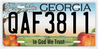 GA license plate QAF3811