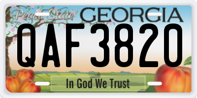 GA license plate QAF3820