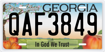 GA license plate QAF3849