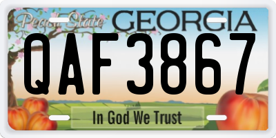GA license plate QAF3867