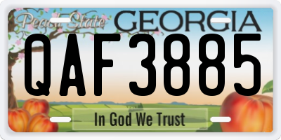 GA license plate QAF3885