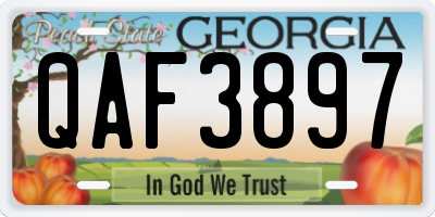 GA license plate QAF3897