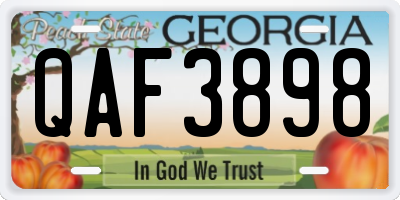 GA license plate QAF3898