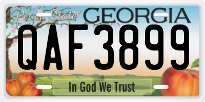 GA license plate QAF3899