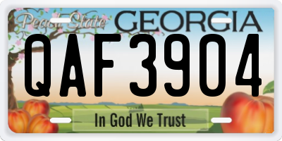 GA license plate QAF3904