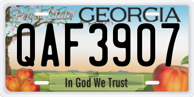 GA license plate QAF3907