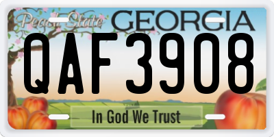 GA license plate QAF3908