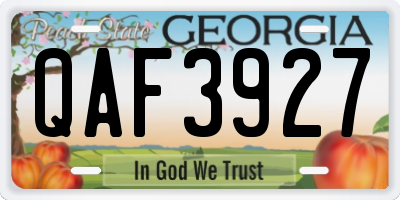 GA license plate QAF3927