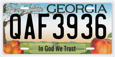 GA license plate QAF3936