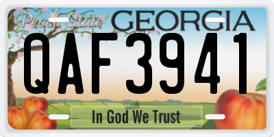 GA license plate QAF3941