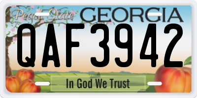 GA license plate QAF3942