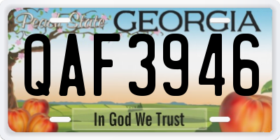 GA license plate QAF3946