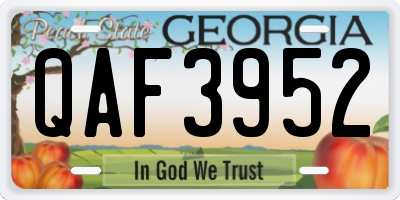 GA license plate QAF3952