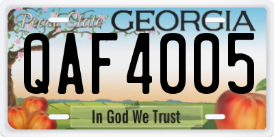 GA license plate QAF4005