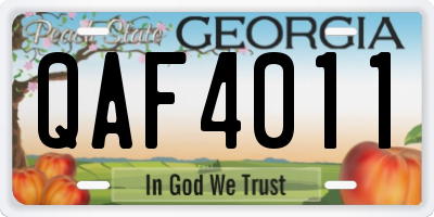 GA license plate QAF4011