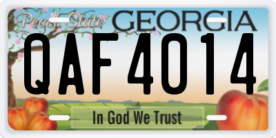 GA license plate QAF4014