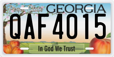 GA license plate QAF4015