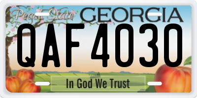 GA license plate QAF4030