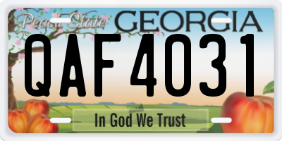 GA license plate QAF4031