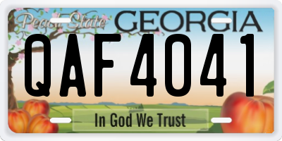 GA license plate QAF4041