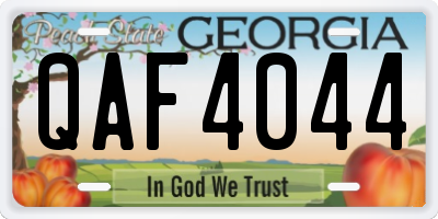 GA license plate QAF4044