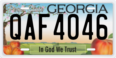 GA license plate QAF4046