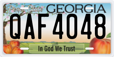 GA license plate QAF4048